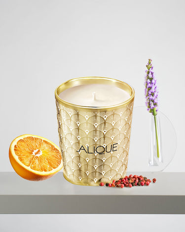 <img alt="Lalique Candle Noir Premier Plume Blanche 190g front view">